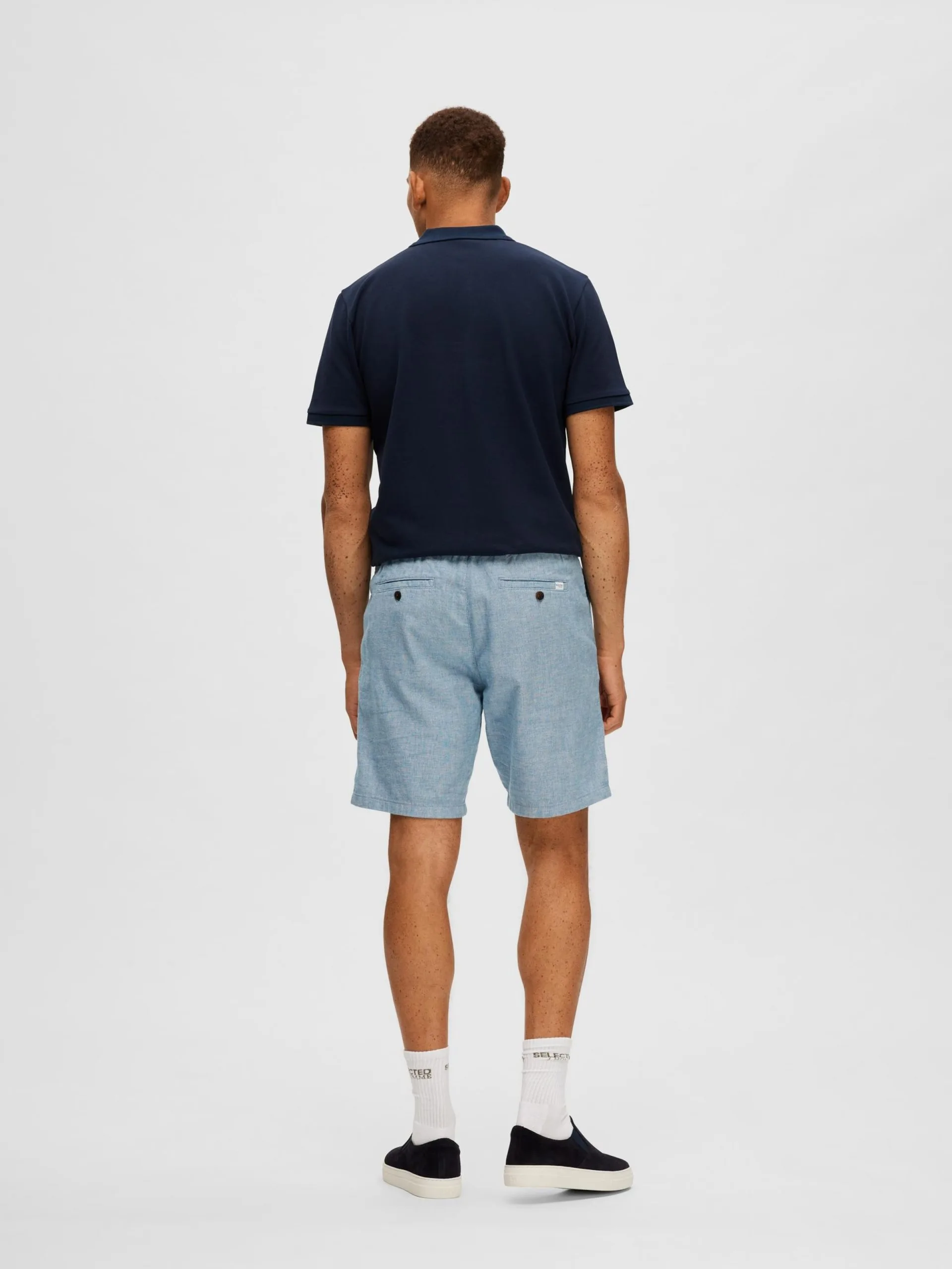 Selected Homme Shorts Regular Broek Brody Heren Blauw Gemêleerd 6 Selected Homme Shorts Regular Broek Brody Heren Blauw Gemêleerd - Afbeelding 4
