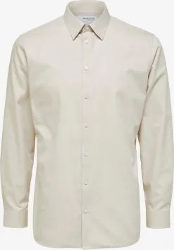Selected Homme Casual Overhemden Slim Fit Overhemd Ethan Heren Ecru