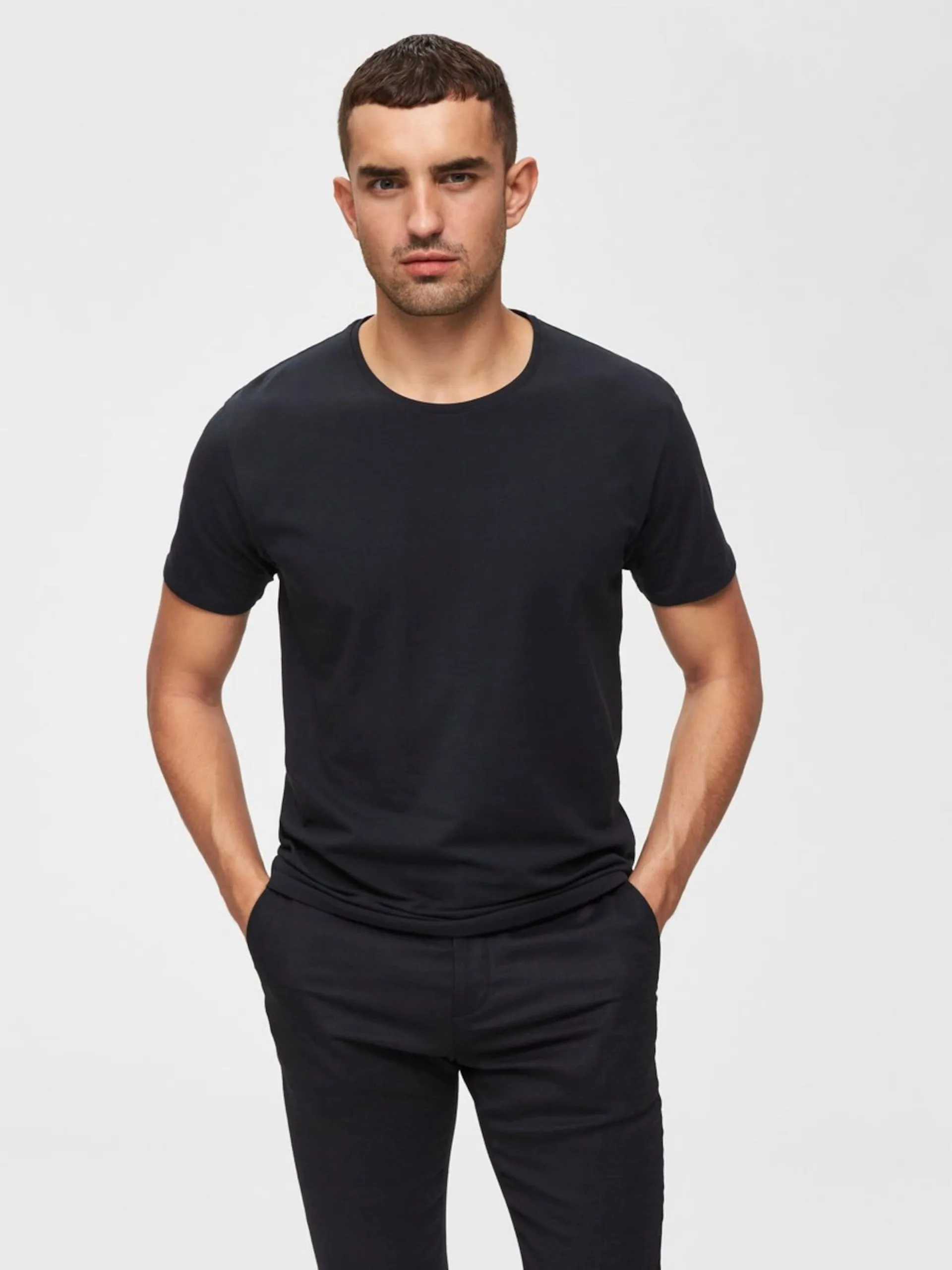 Selected Homme T-shirts Shirt Heren Zwart 5 Selected Homme T-shirts Shirt Heren Zwart - Afbeelding 3