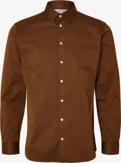 Selected Homme Casual Overhemden Slim Fit Overhemd Heren Bruin
