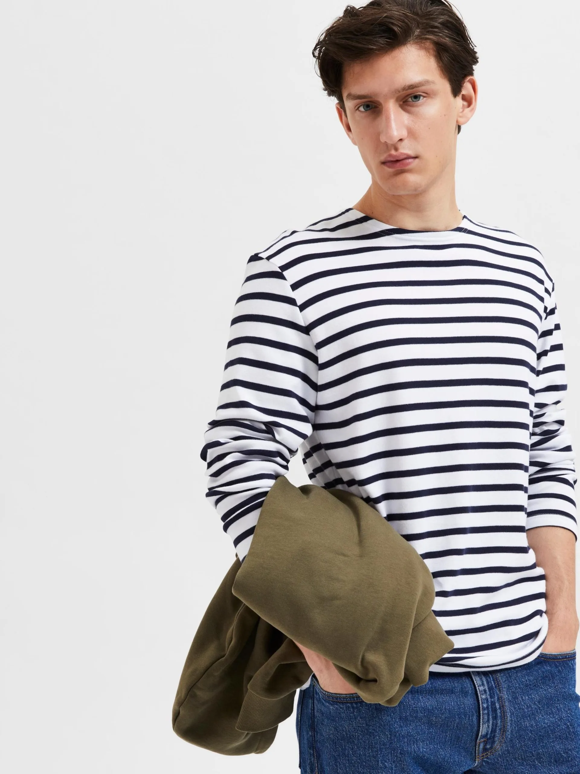 Selected Homme Longsleeves Shirt Briac Heren Navy / Wit 8 Selected Homme Longsleeves Shirt Briac Heren Navy / Wit - Afbeelding 6