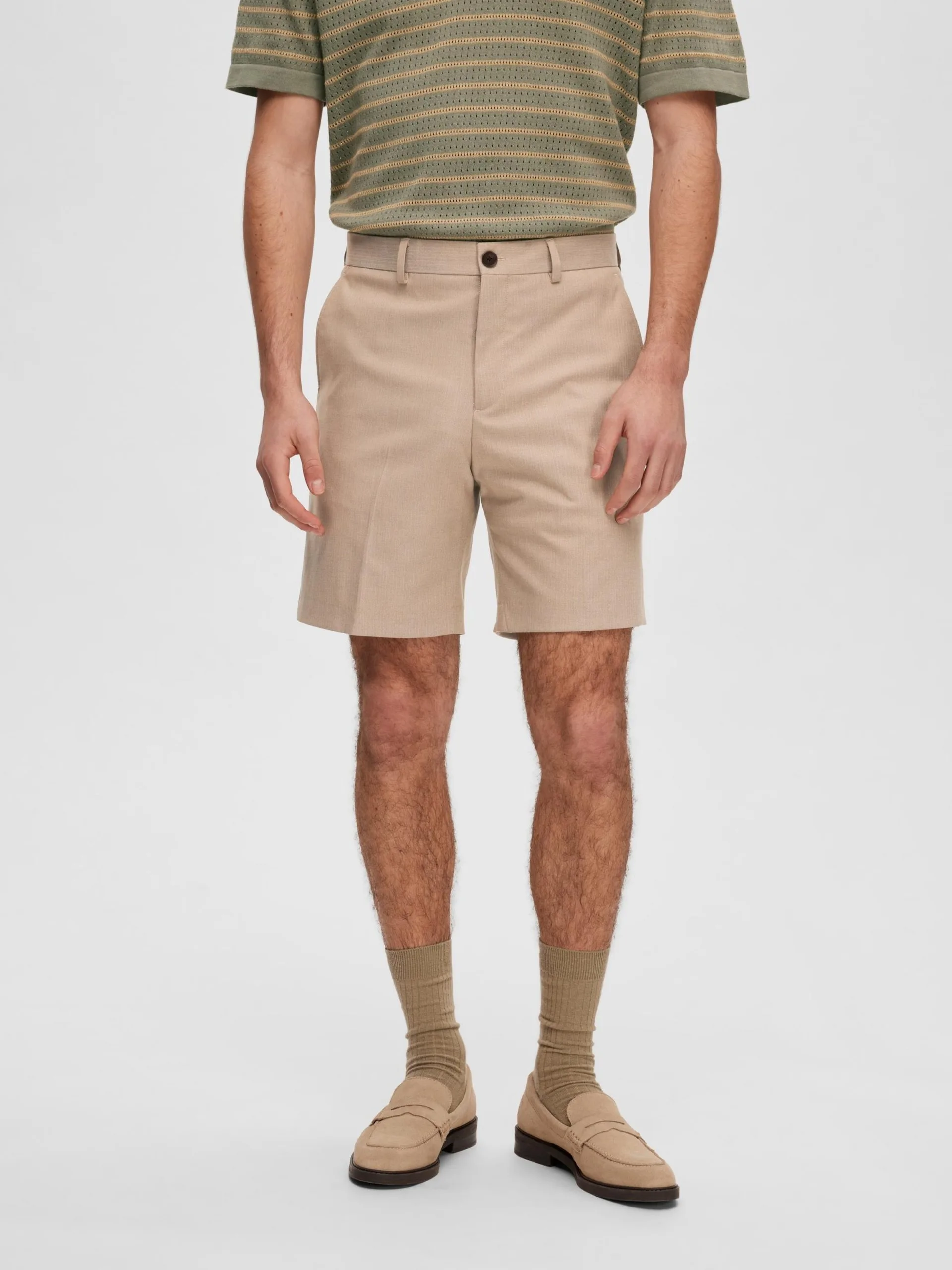 Selected Homme Chino Shorts Regular Chino ADAM Heren Nude 4 Selected Homme Chino Shorts Regular Chino ADAM Heren Nude - Afbeelding 2