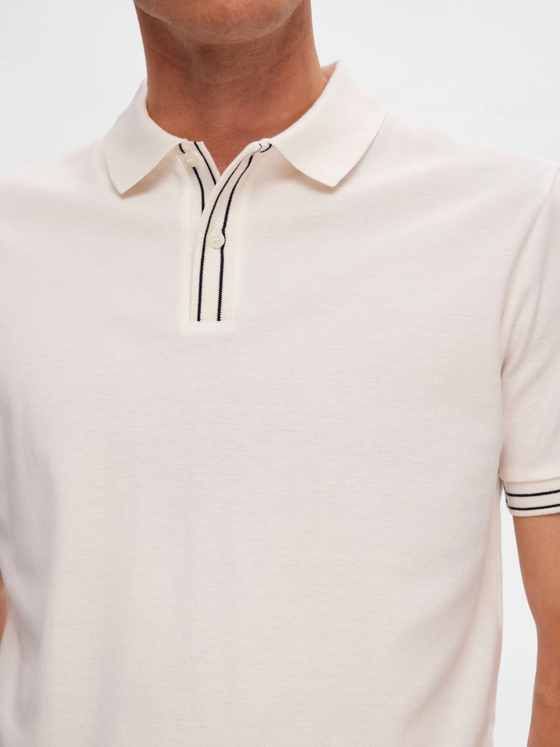 Selected Homme Polos Shirt Freddy Heren Wolwit 6 Selected Homme Polos Shirt Freddy Heren Wolwit - Afbeelding 4