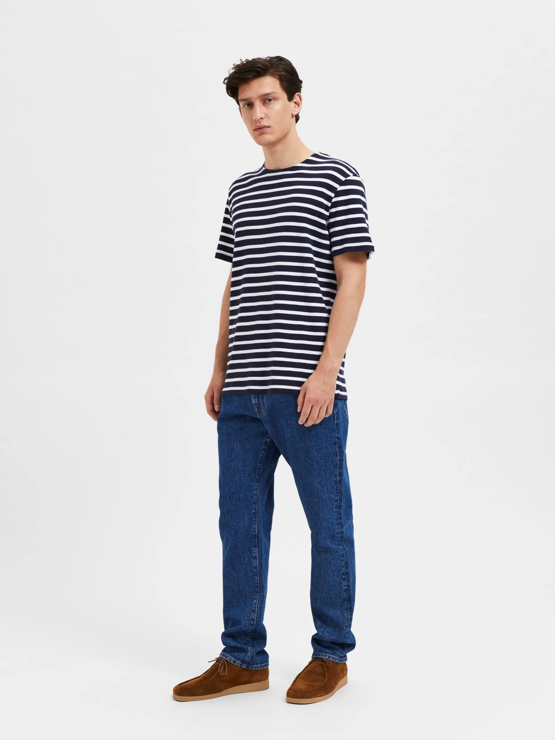 Selected Homme T-shirts Shirt Briac Heren Navy 5 Selected Homme T-shirts Shirt Briac Heren Navy - Afbeelding 3