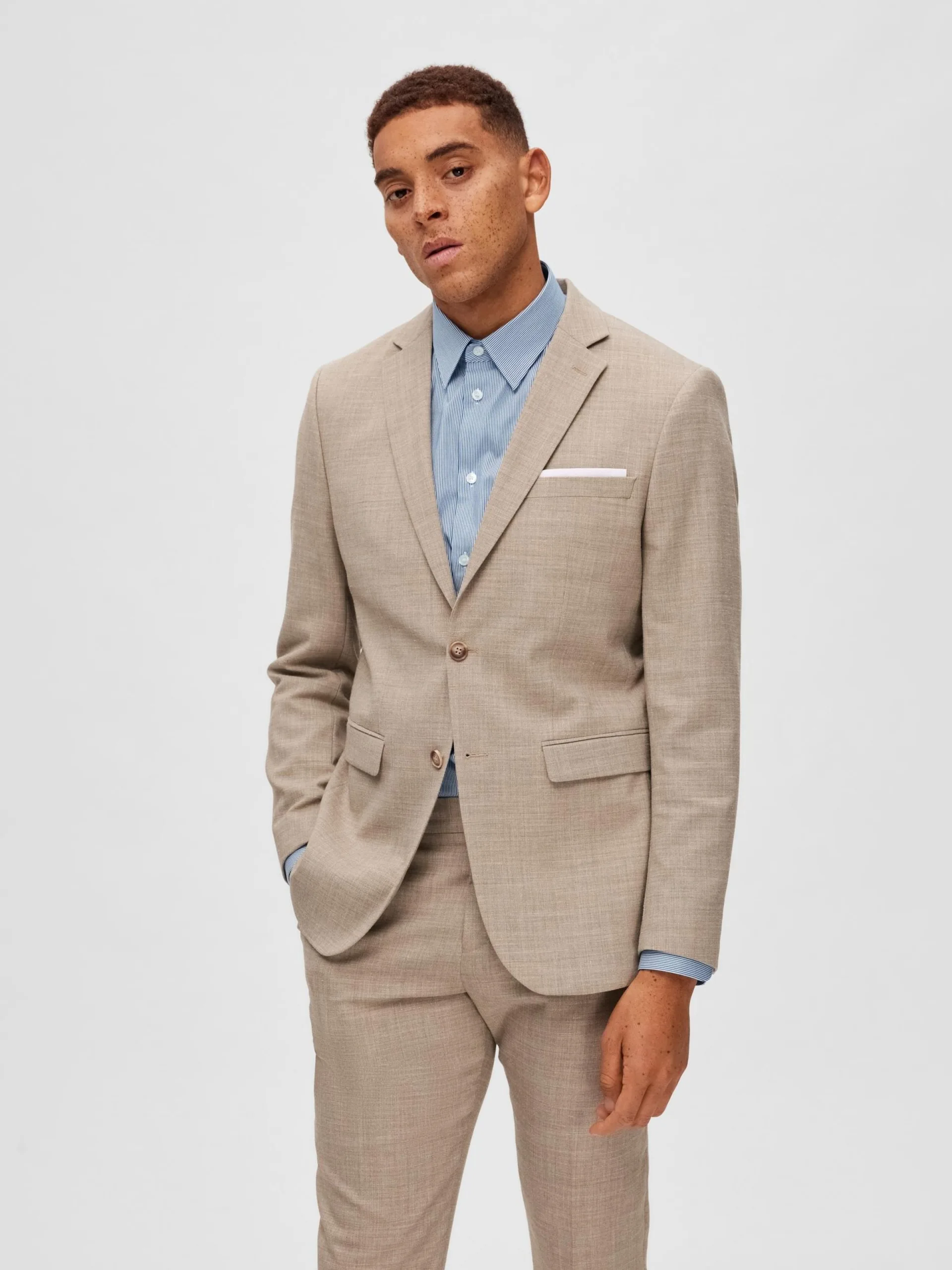 Selected Homme Blazers Regular Fit Colbert OASIS Heren Sand 4 Selected Homme Blazers Regular Fit Colbert OASIS Heren Sand - Afbeelding 2