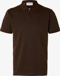 Selected Homme Polos Shirt Fave Heren Chocoladebruin
