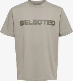 Selected Homme T-shirts Shirt Alvar Heren Greige