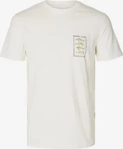 Selected Homme T-shirts Shirt SONNY Heren Beige / Crème