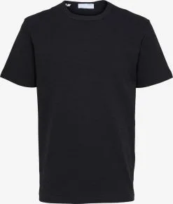 Selected Homme T-shirts Shirt CAMP Heren Zwart