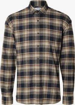 Selected Homme Geruite Overhemden Comfort Fit Overhemd Owen Heren Cognac