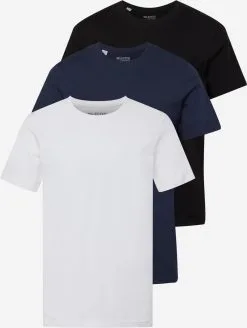 Selected Homme T-shirts Shirt Axel Heren Blauw / Zwart / Wit