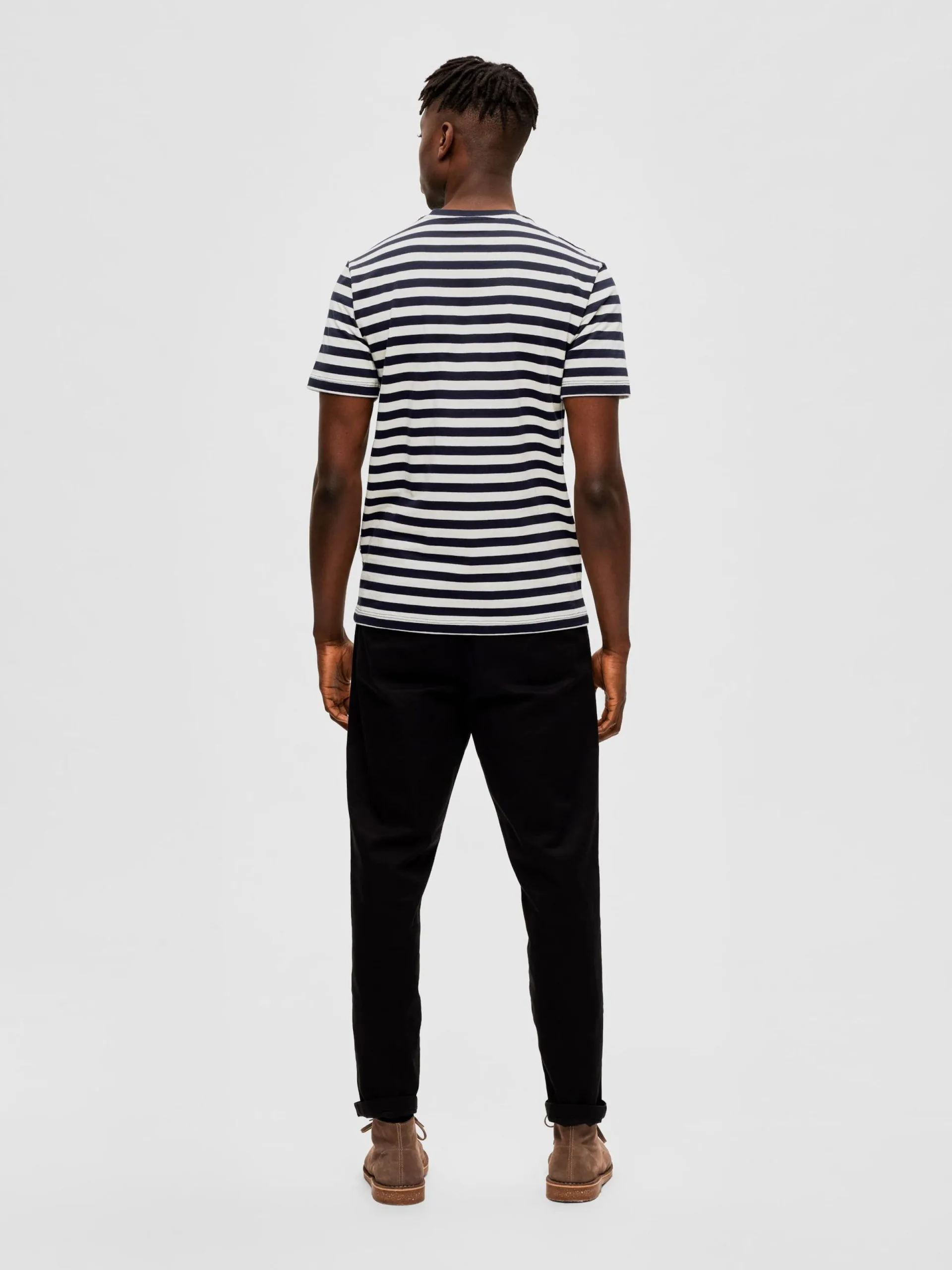 Selected Homme T-shirts Shirt Ricky Heren Nachtblauw / Wit 7 Selected Homme T-shirts Shirt Ricky Heren Nachtblauw / Wit - Afbeelding 5