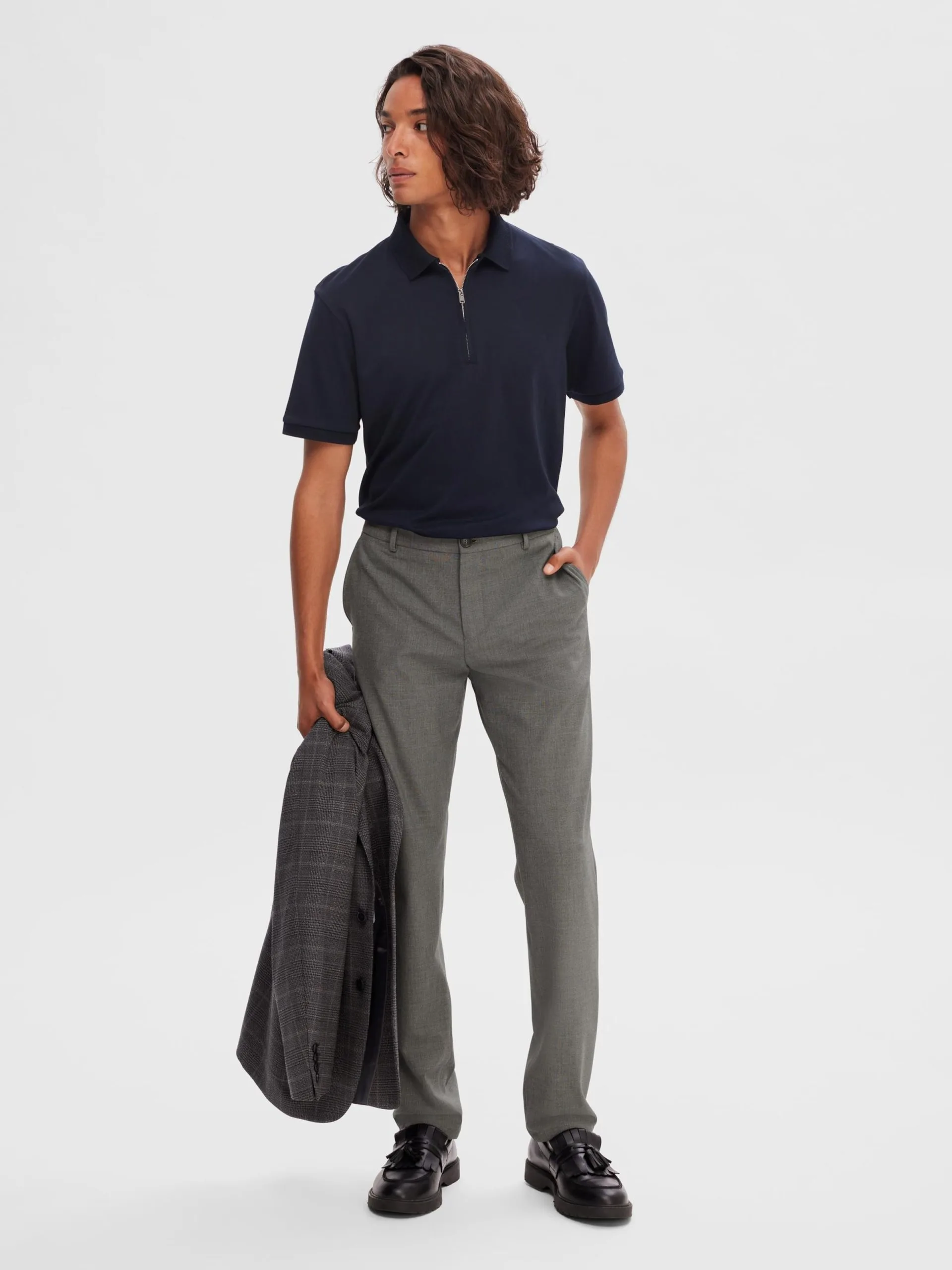 Selected Homme Chinos Slimfit Chino Robert Heren Grijs Gemêleerd 5 Selected Homme Chinos Slimfit Chino Robert Heren Grijs Gemêleerd - Afbeelding 3