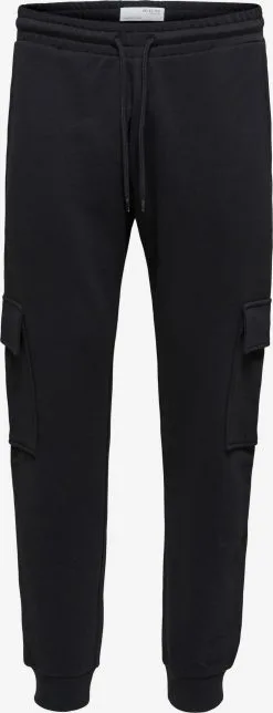 Selected Homme Cargobroeken Tapered Cargobroek Ros Heren Zwart