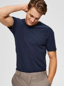 Selected Homme T-shirts Shirt New Pima Heren Navy -Selected Homme Groot Warenhuis 98f2cff46c857689cdb79de34b2ea27b
