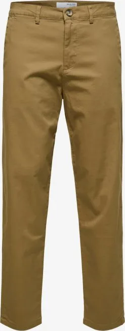 Selected Homme Chinos Regular Chino Heren Donkerbeige