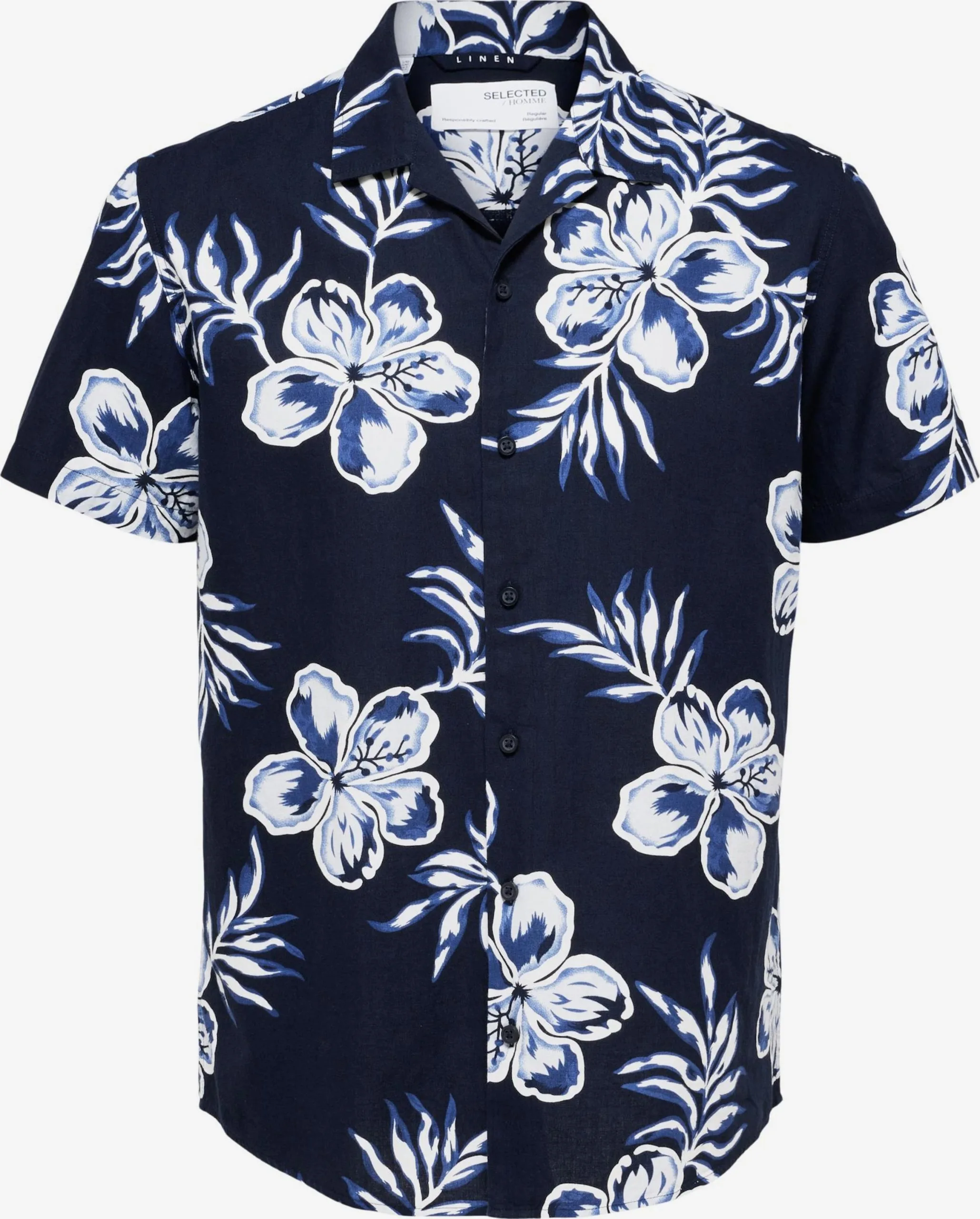 Selected Homme Casual Overhemden Regular Fit Overhemd Heren Nachtblauw / Lichtblauw 3 Selected Homme Casual Overhemden Regular Fit Overhemd Heren Nachtblauw / Lichtblauw