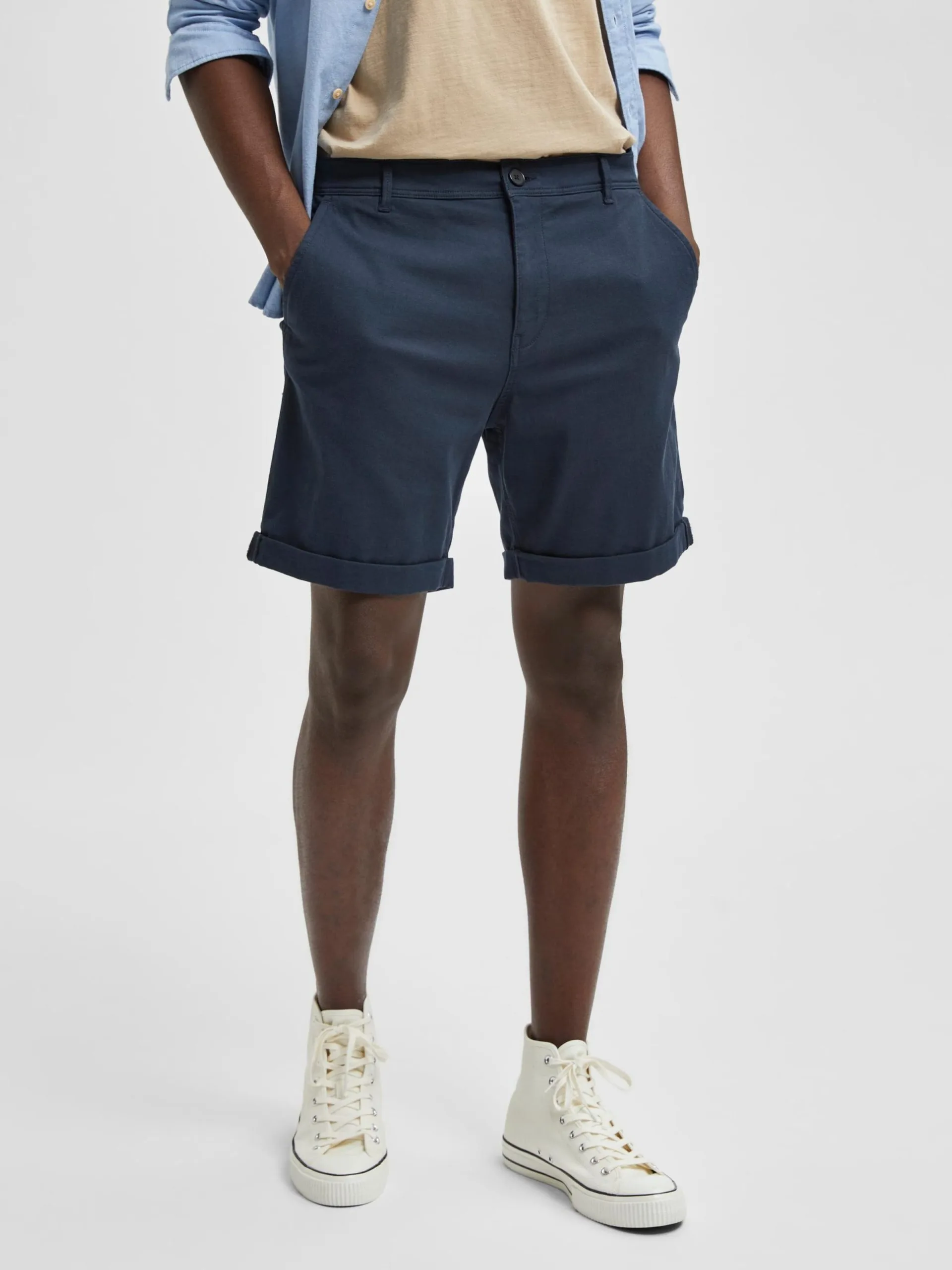 Selected Homme Chino Shorts Regular Chino Luton Heren Donkerblauw 4 Selected Homme Chino Shorts Regular Chino Luton Heren Donkerblauw - Afbeelding 2