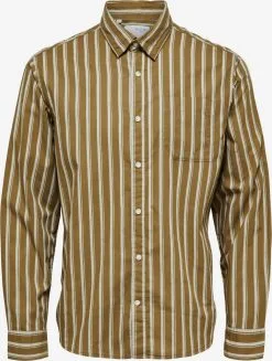 Selected Homme Casual Overhemden Regular Fit Overhemd Stellar Heren Olijfgroen