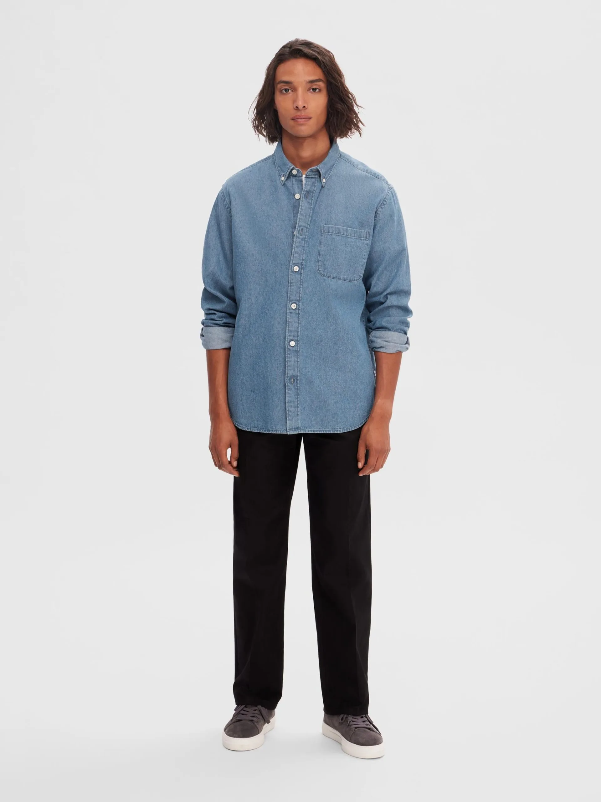 Selected Homme Denim Overhemden Regular Fit Overhemd Rick Heren Blauw 6 Selected Homme Denim Overhemden Regular Fit Overhemd Rick Heren Blauw - Afbeelding 4