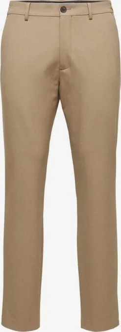 Selected Homme Pantalons Slimfit Broek Heren Beige