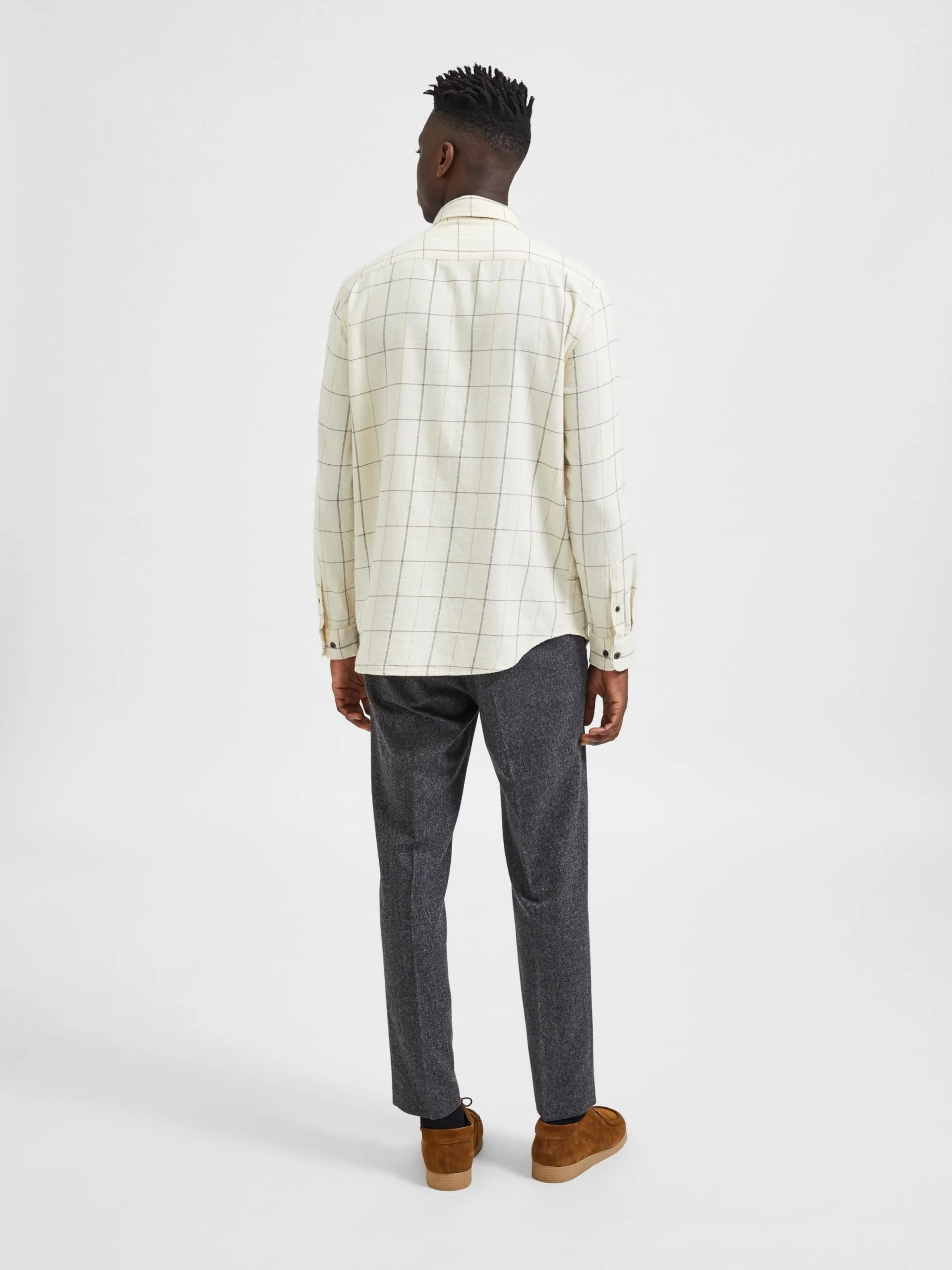 Selected Homme Geruite Overhemden Regular Fit Overhemd Heren Crème 7 Selected Homme Geruite Overhemden Regular Fit Overhemd Heren Crème - Afbeelding 5