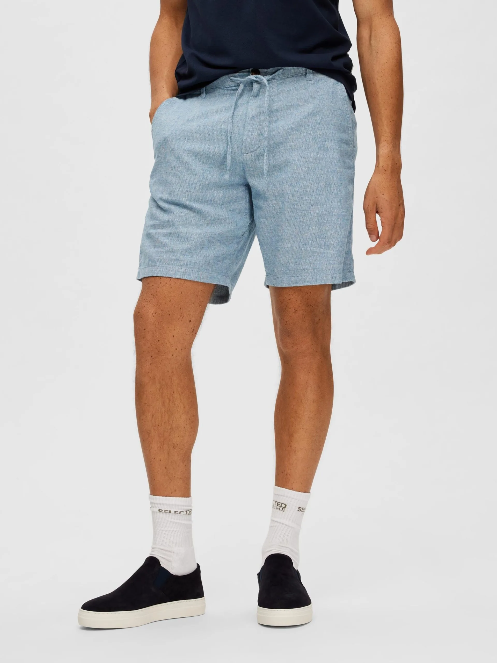 Selected Homme Shorts Regular Broek Brody Heren Blauw Gemêleerd 4 Selected Homme Shorts Regular Broek Brody Heren Blauw Gemêleerd - Afbeelding 2