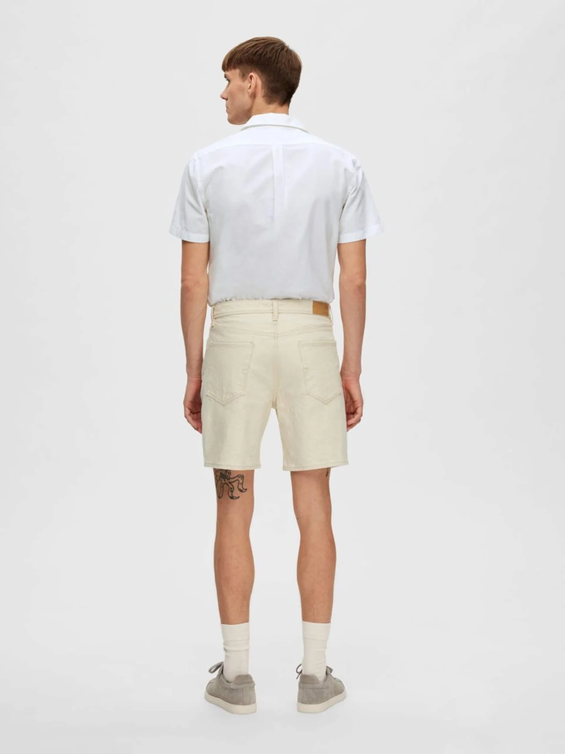 Selected Homme Denim Shorts Regular Broek LUKE Heren Beige 5 Selected Homme Denim Shorts Regular Broek LUKE Heren Beige - Afbeelding 3