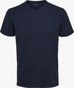Selected Homme T-shirts Shirt New Pima Heren Navy