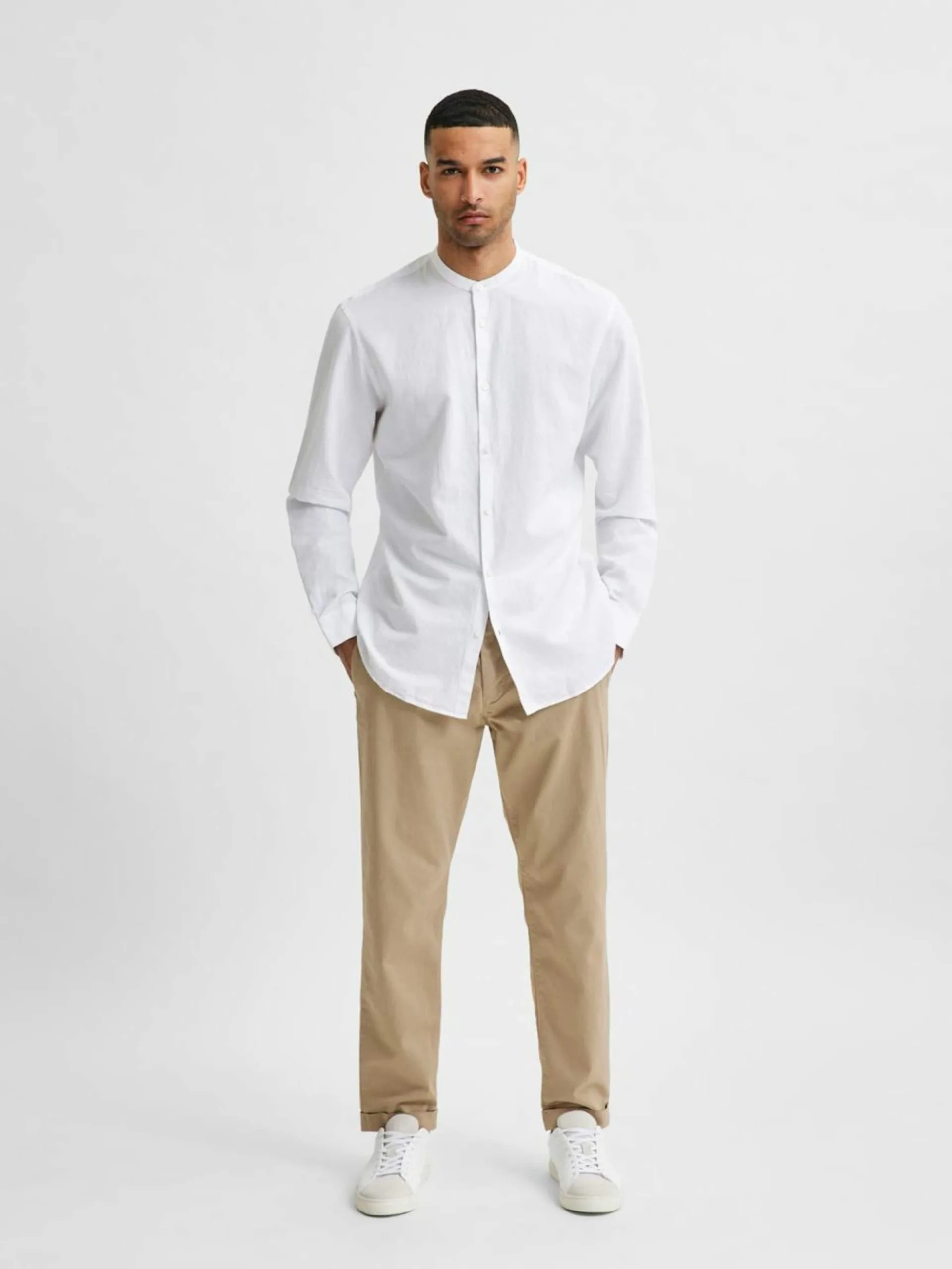 Selected Homme Casual Overhemden Slim Fit Overhemd Heren Offwhite 6 Selected Homme Casual Overhemden Slim Fit Overhemd Heren Offwhite - Afbeelding 4