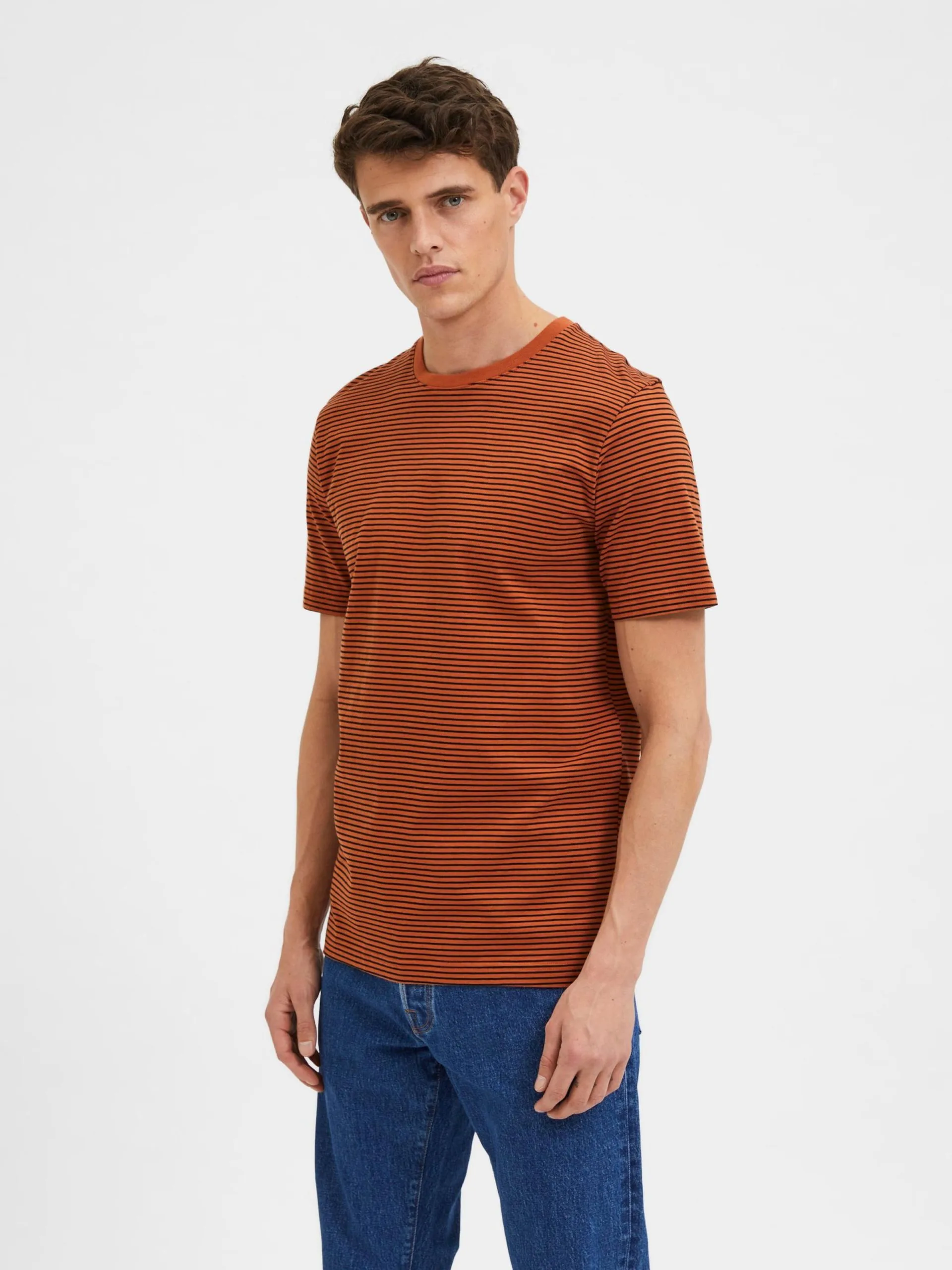 Selected Homme T-shirts Shirt Norman Heren Roestbruin 5 Selected Homme T-shirts Shirt Norman Heren Roestbruin - Afbeelding 3