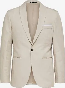 Selected Homme Blazers Slim Fit Colbert Heren Lichtbeige
