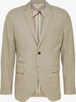 Selected Homme Blazers Slim Fit Colbert Heren Beige Gemêleerd