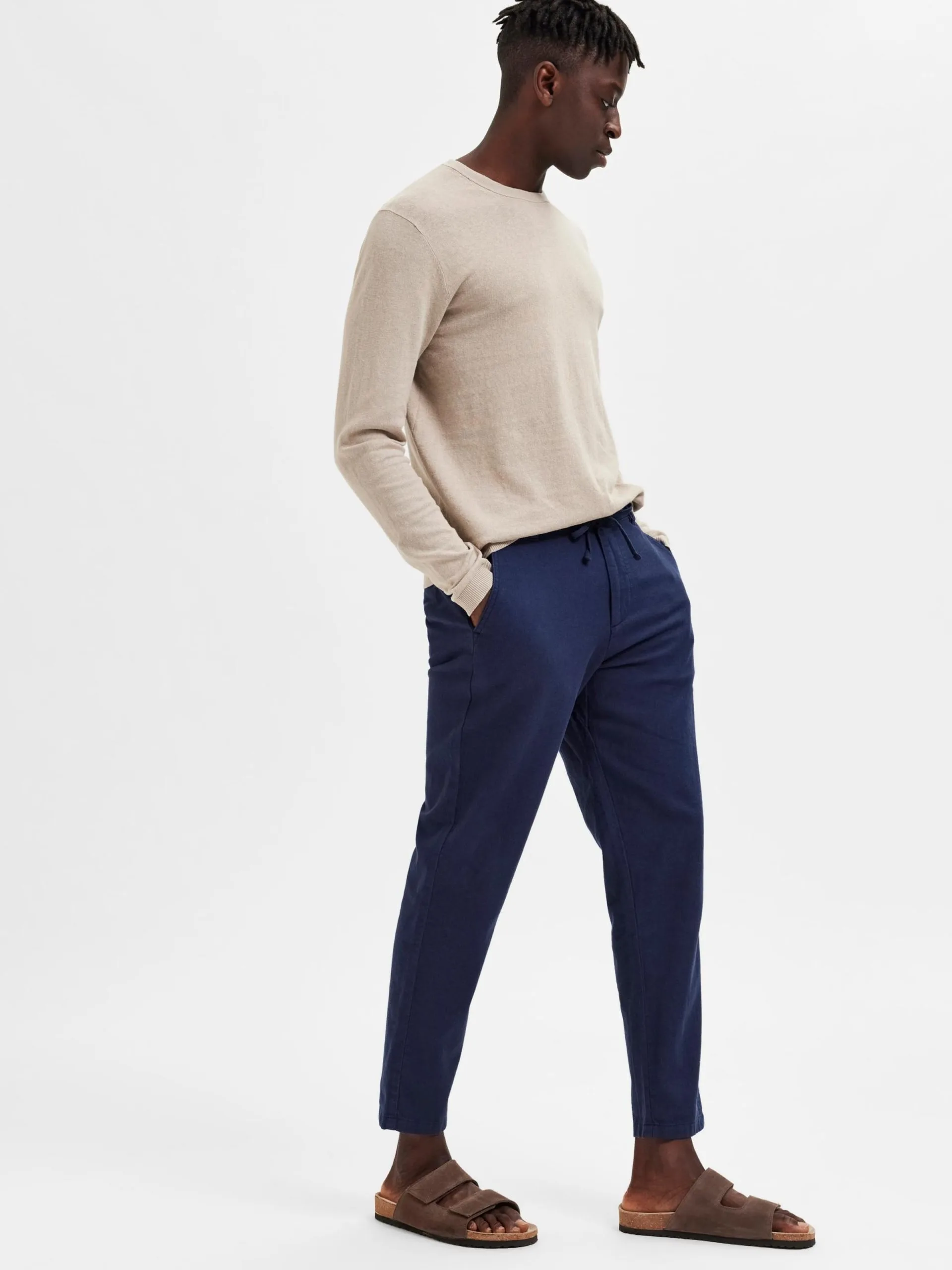Selected Homme Pantalons Regular Broek Brody Heren Navy 5 Selected Homme Pantalons Regular Broek Brody Heren Navy - Afbeelding 3