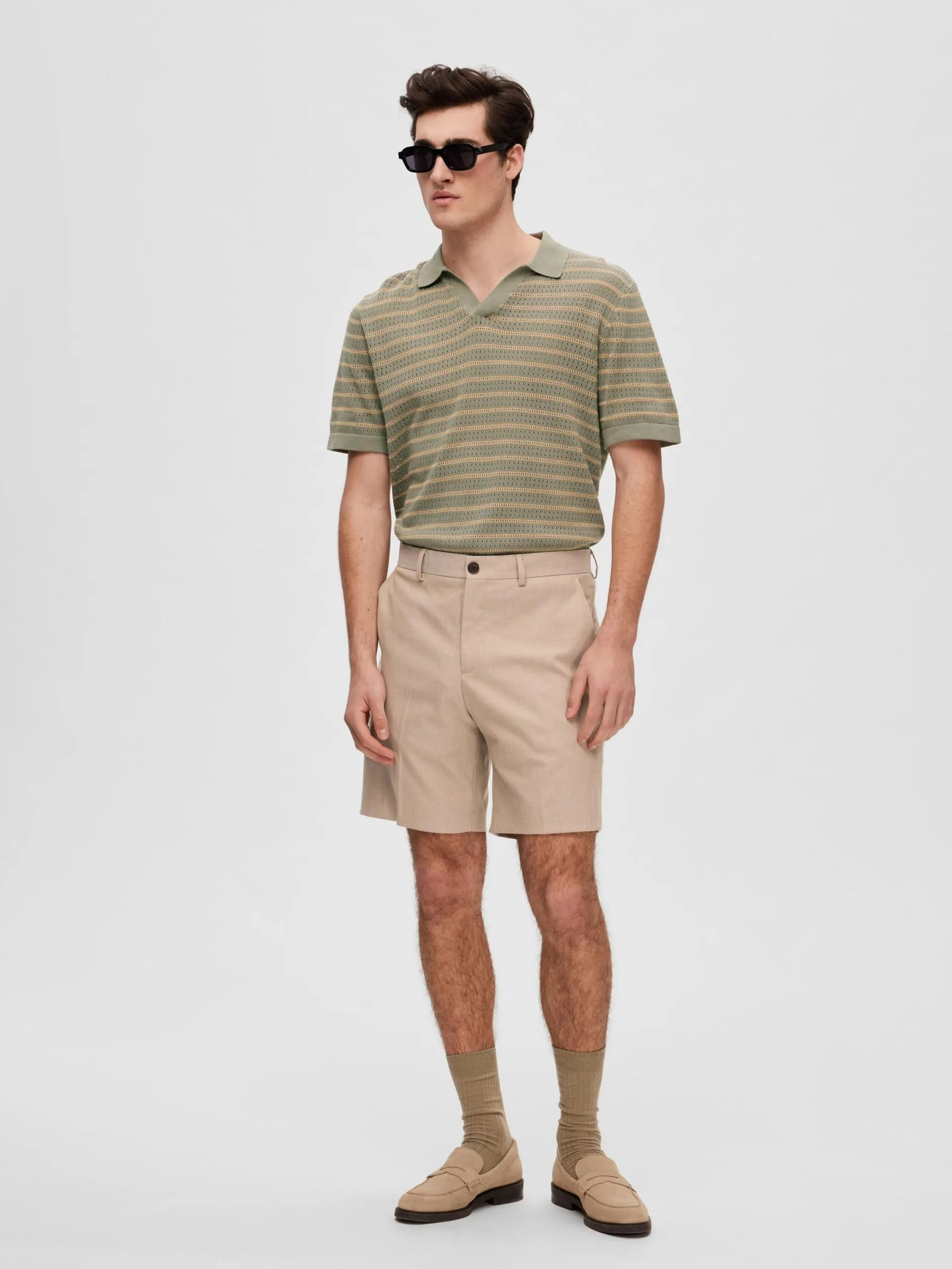 Selected Homme Chino Shorts Regular Chino ADAM Heren Nude 6 Selected Homme Chino Shorts Regular Chino ADAM Heren Nude - Afbeelding 4