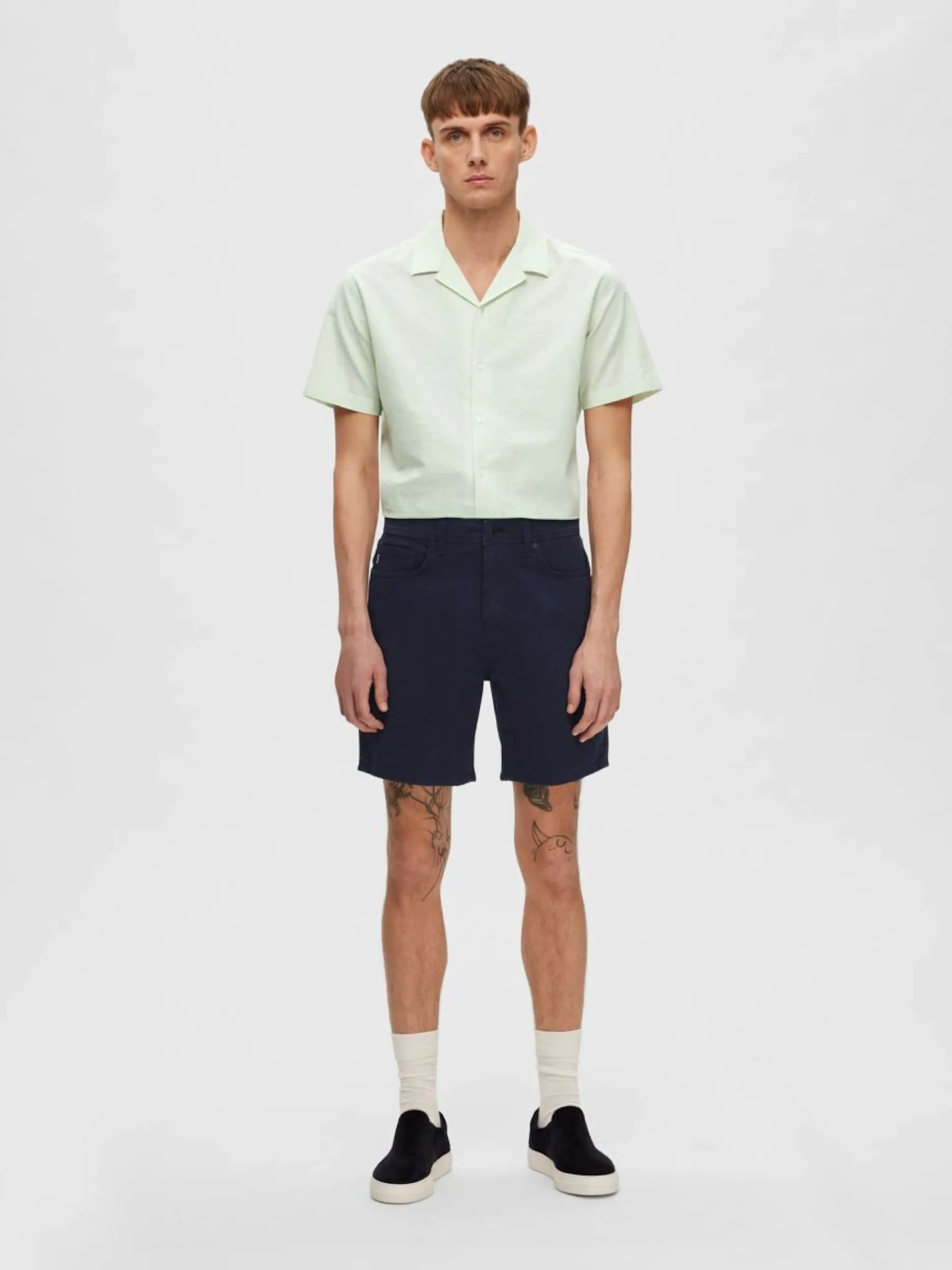 Selected Homme Denim Shorts Regular Broek Luke Heren Nachtblauw 6 Selected Homme Denim Shorts Regular Broek Luke Heren Nachtblauw - Afbeelding 4