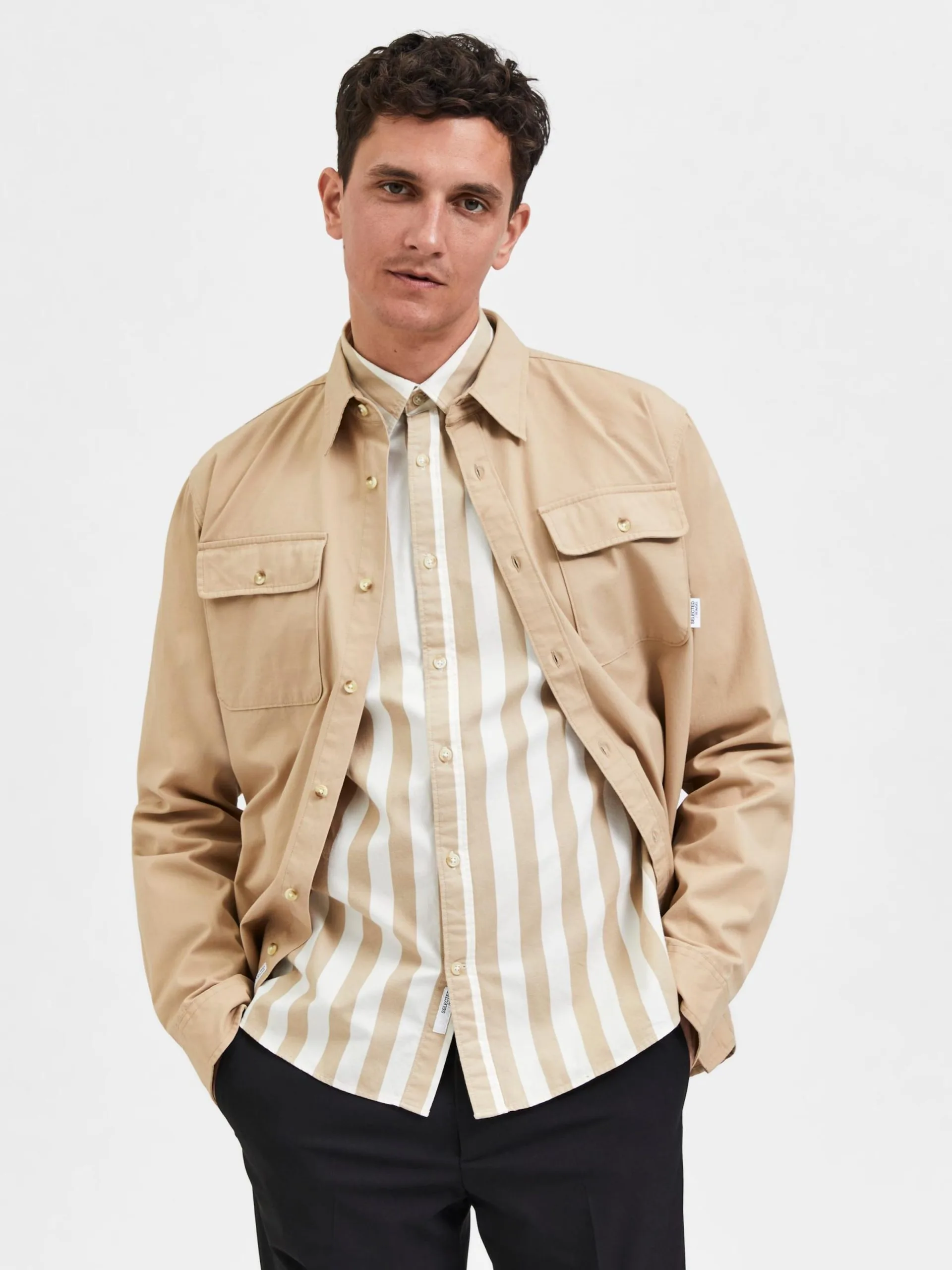 Selected Homme Casual Overhemden Regular Fit Overhemd Pecko Heren Lichtbruin 7 Selected Homme Casual Overhemden Regular Fit Overhemd Pecko Heren Lichtbruin - Afbeelding 5