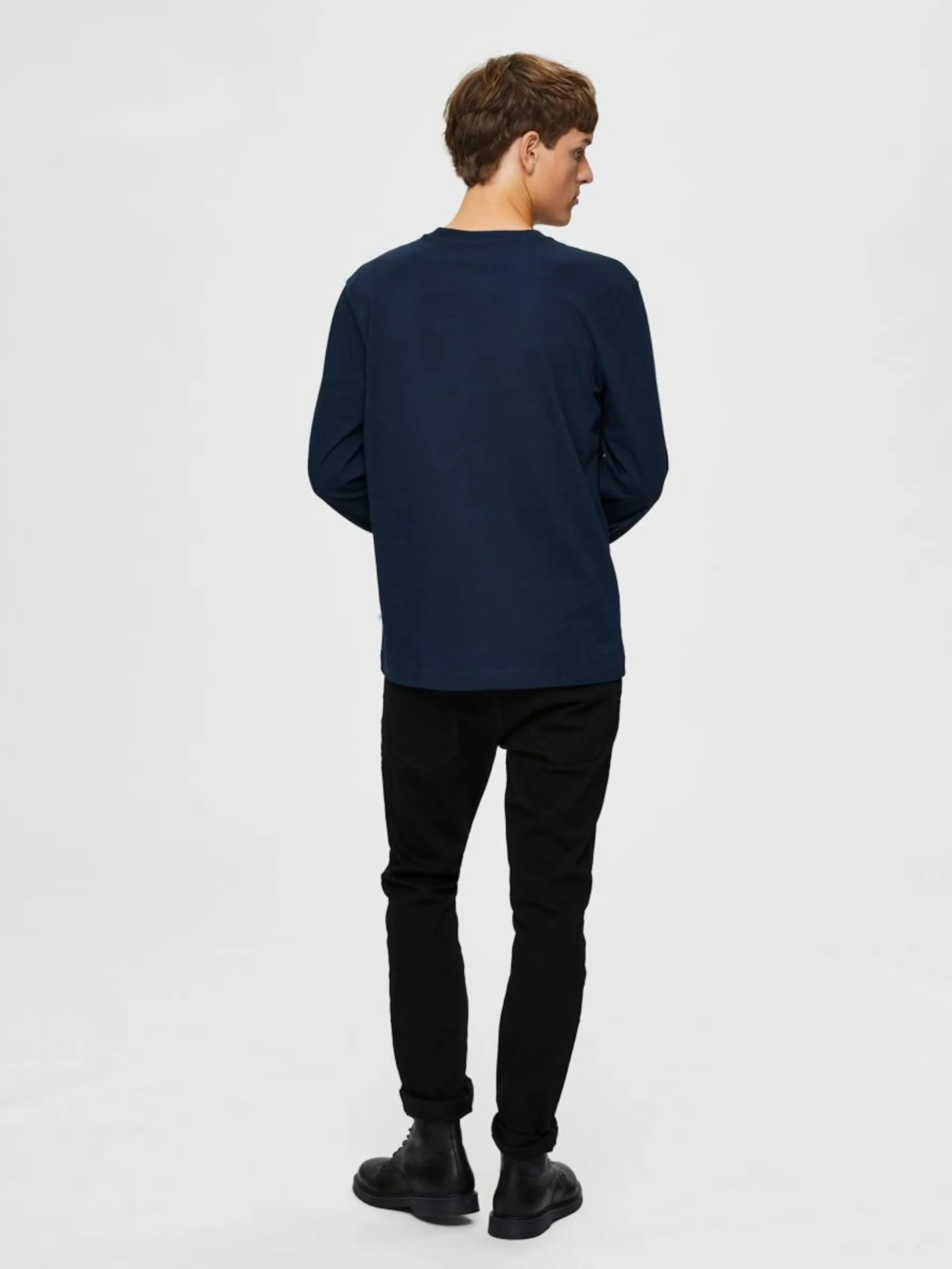 Selected Homme Longsleeves Shirt Heren Blauw / Navy 5 Selected Homme Longsleeves Shirt Heren Blauw / Navy - Afbeelding 3