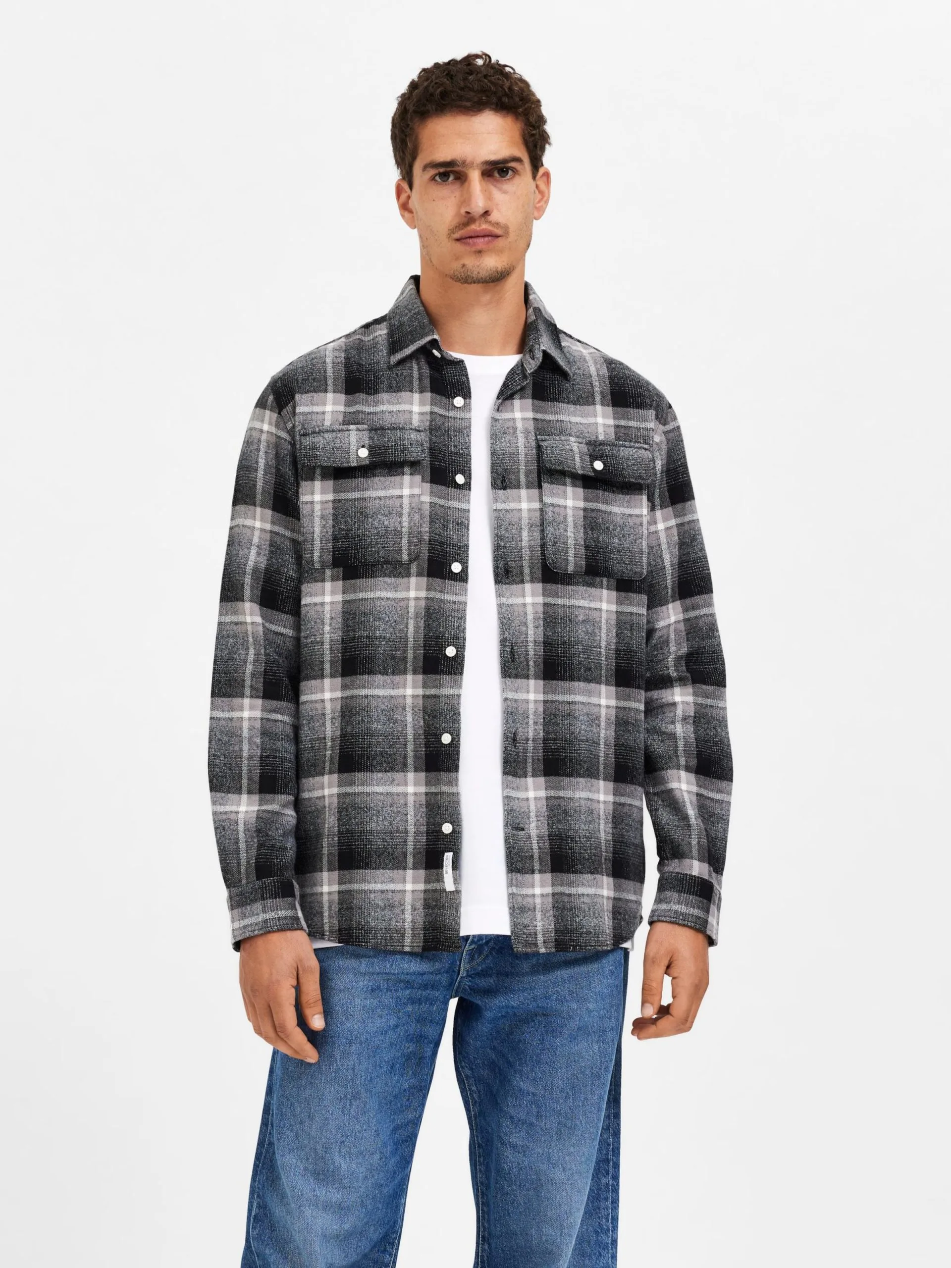 Selected Homme Geruite Overhemden Regular Fit Overhemd Heren Grijs / Antraciet 4 Selected Homme Geruite Overhemden Regular Fit Overhemd Heren Grijs / Antraciet - Afbeelding 2