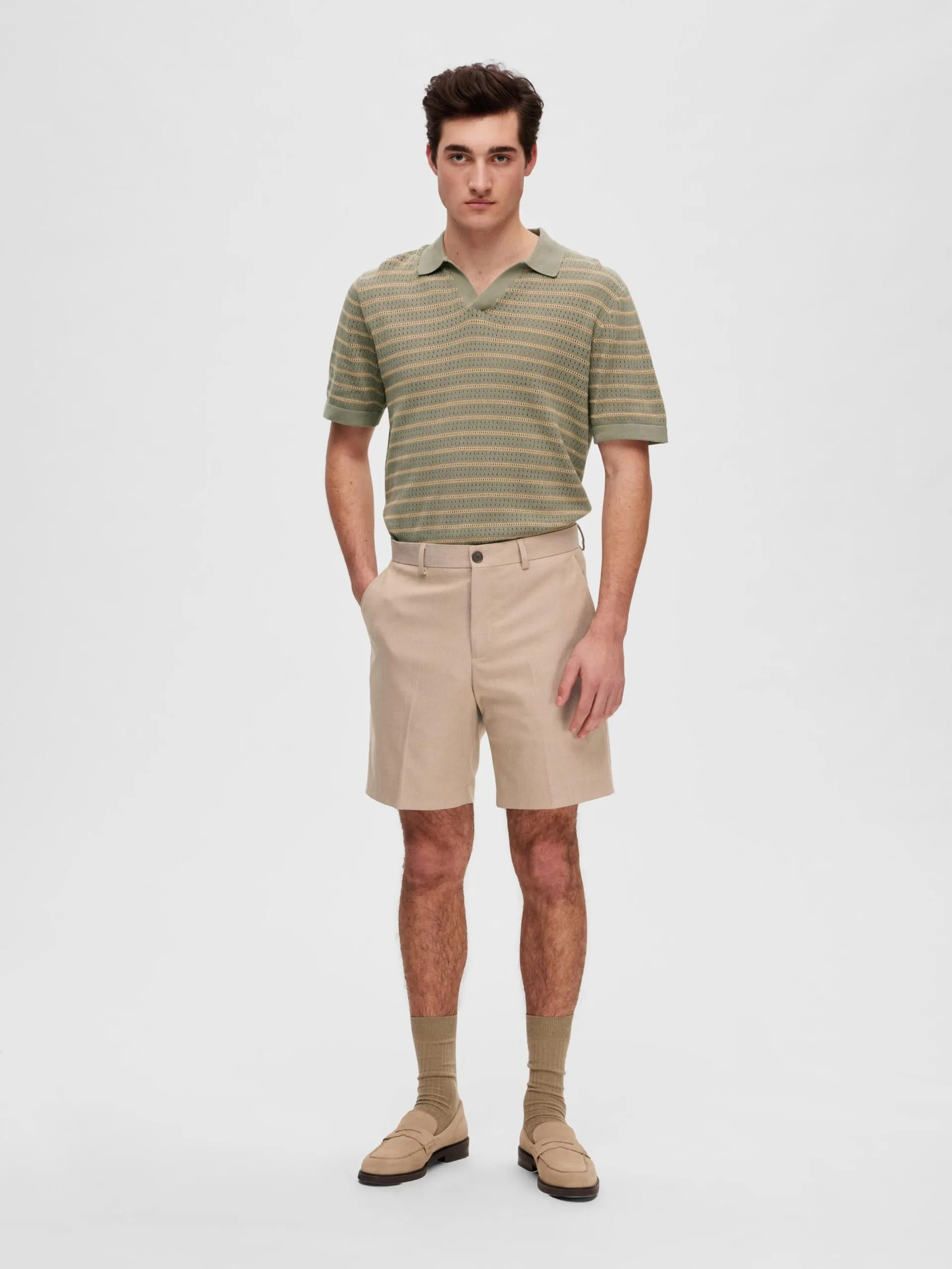 Selected Homme Chino Shorts Regular Chino ADAM Heren Nude 5 Selected Homme Chino Shorts Regular Chino ADAM Heren Nude - Afbeelding 3