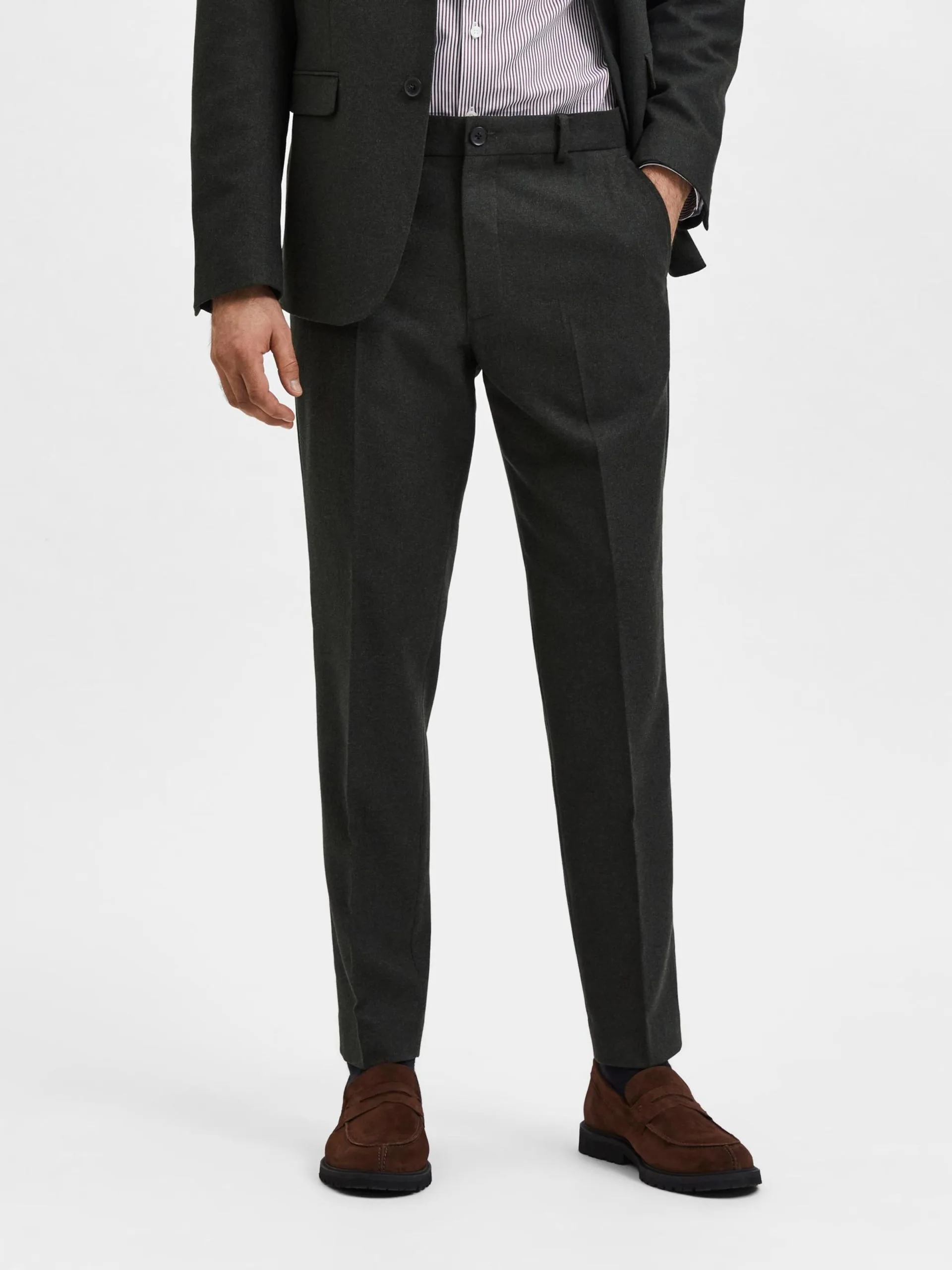 Selected Homme Pantalons Slimfit Pantalon Heren Grijs 4 Selected Homme Pantalons Slimfit Pantalon Heren Grijs - Afbeelding 2