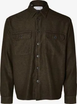 Selected Homme Casual Overhemden Comfort Fit Overhemd Mason Heren Donkergroen