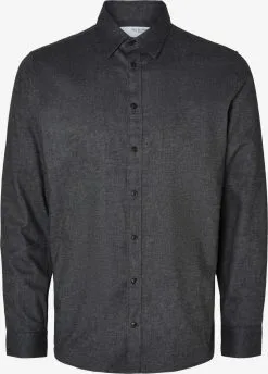 Selected Homme Casual Overhemden Regular Fit Overhemd Owen Heren Basaltgrijs