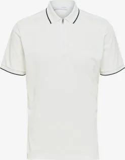 Selected Homme Polos Shirt Figo Heren Wit