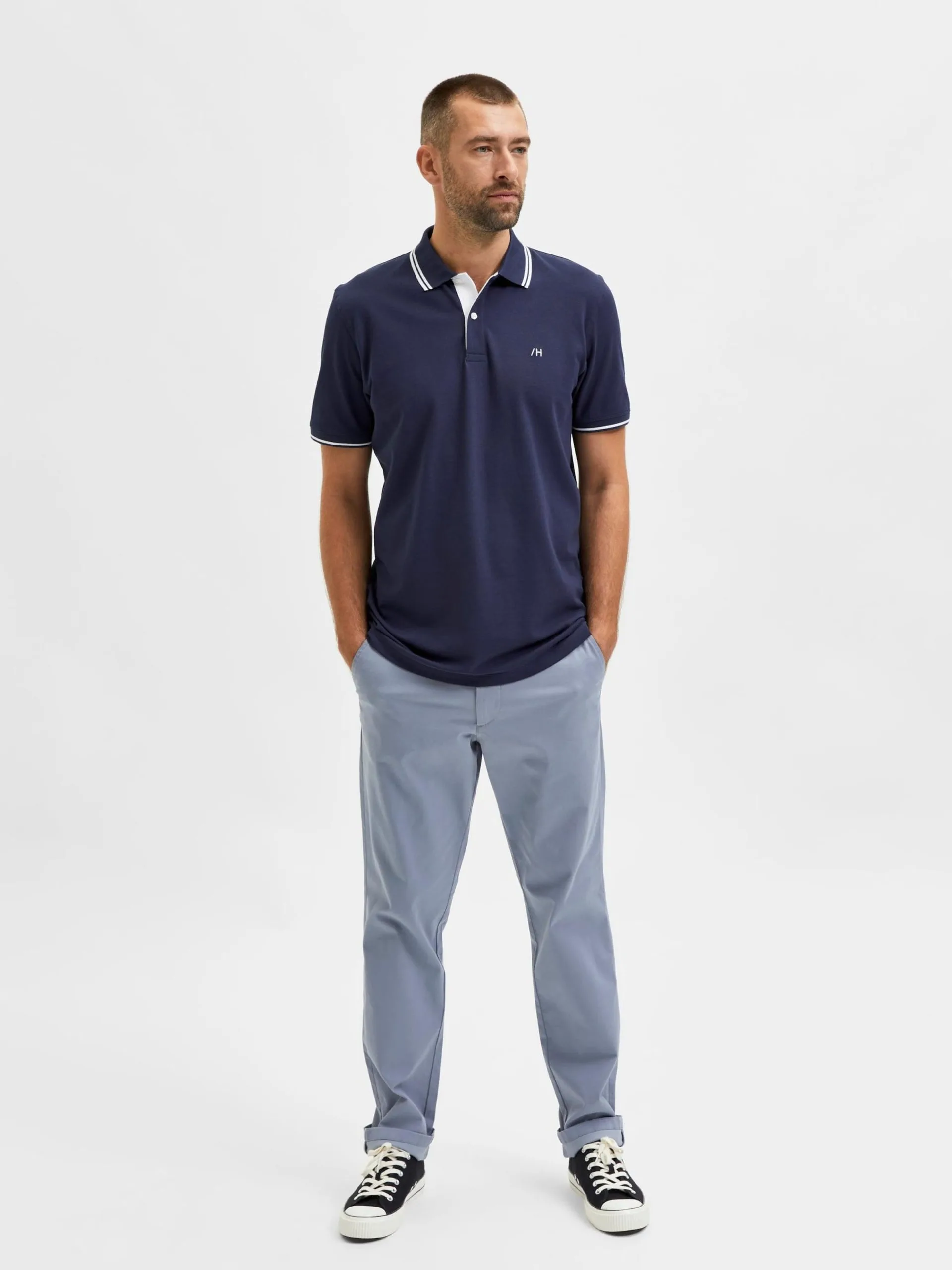 Selected Homme Polos Shirt Aze Heren Navy 6 Selected Homme Polos Shirt Aze Heren Navy - Afbeelding 4