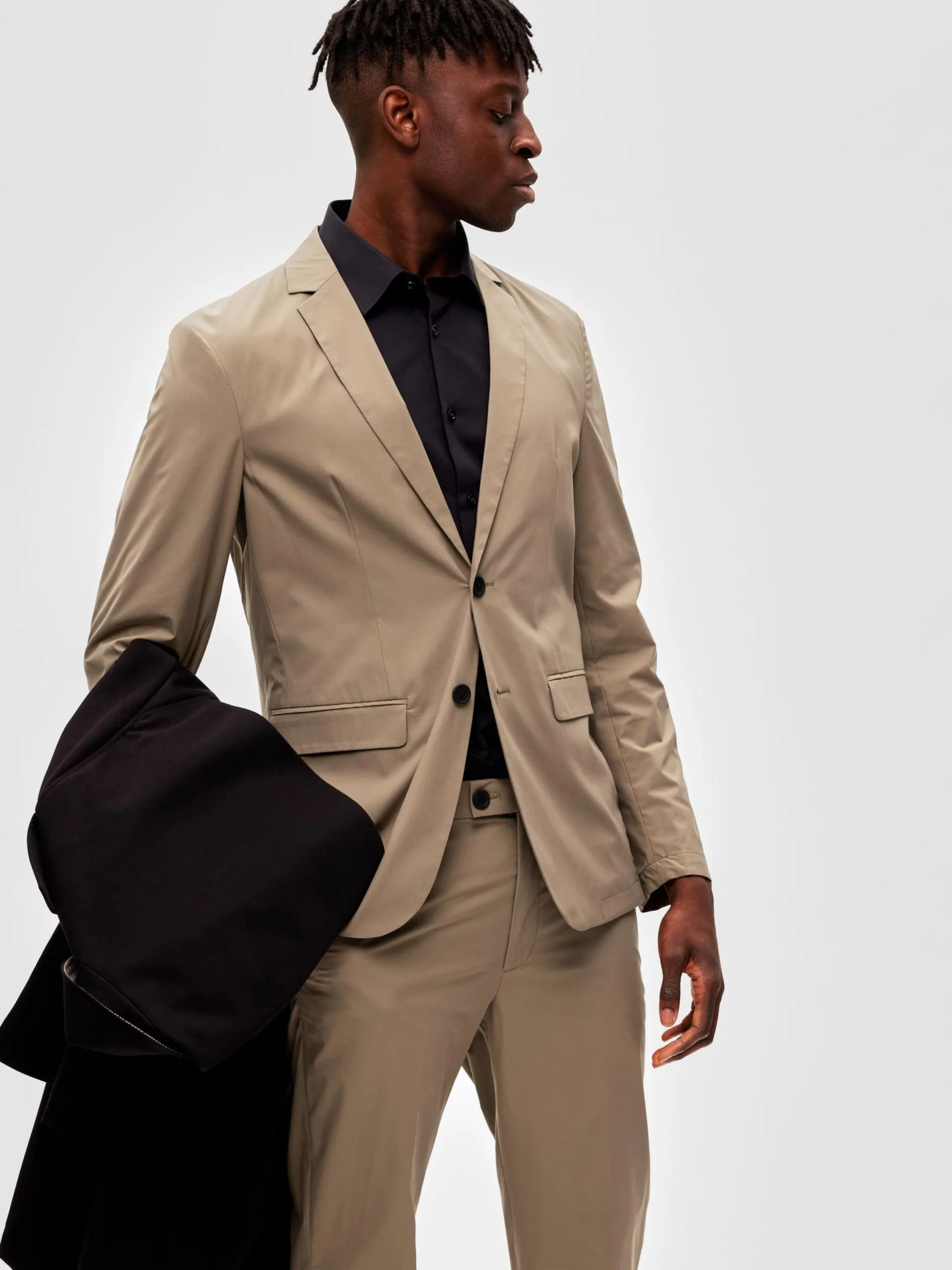 Selected Homme Blazers Slim Fit Colbert Fremont Heren Donkerbeige 6 Selected Homme Blazers Slim Fit Colbert Fremont Heren Donkerbeige - Afbeelding 4