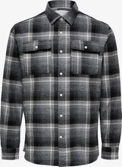 Selected Homme Geruite Overhemden Regular Fit Overhemd Heren Grijs / Antraciet