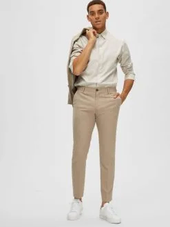 Selected Homme Pantalons Slimfit Broek Heren Beige Gemêleerd -Selected Homme Groot Warenhuis eefa04a74792aeab078e38555de58fe5