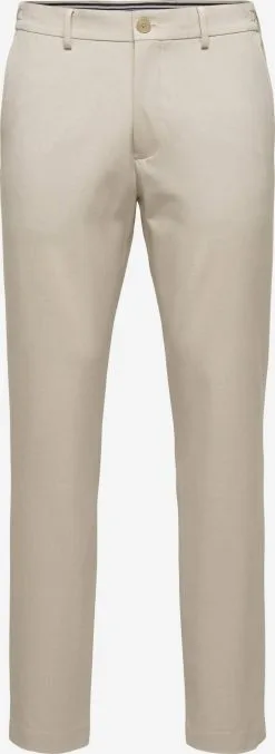 Selected Homme Pantalons Slimfit Broek Dave Heren Beige