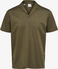 Selected Homme T-shirts Shirt CLAES Heren Olijfgroen